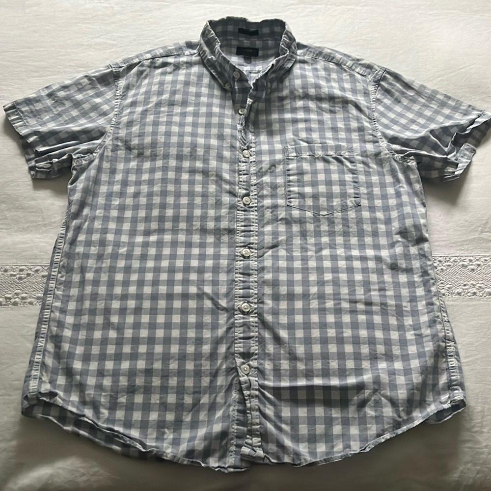 J. Crew Gray Checkered Casual Button Down Shirt